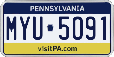 PA license plate MYU5091