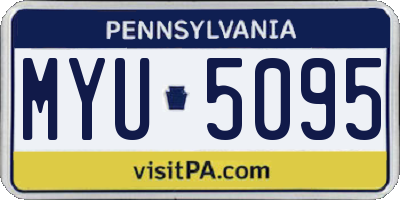 PA license plate MYU5095
