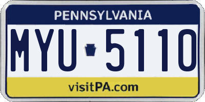 PA license plate MYU5110