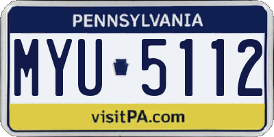 PA license plate MYU5112