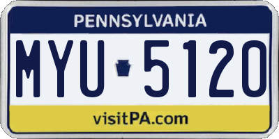 PA license plate MYU5120
