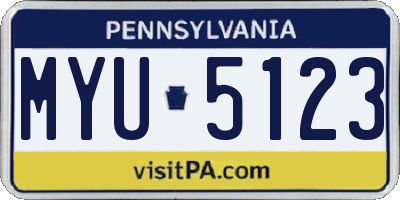 PA license plate MYU5123