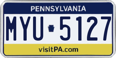PA license plate MYU5127