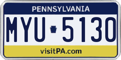 PA license plate MYU5130