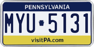 PA license plate MYU5131