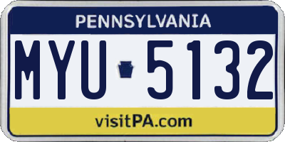 PA license plate MYU5132