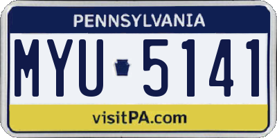 PA license plate MYU5141