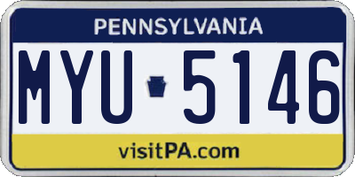 PA license plate MYU5146