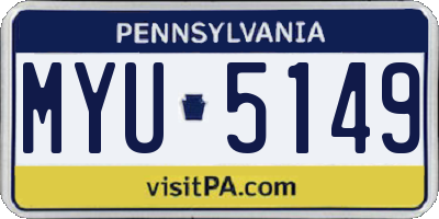 PA license plate MYU5149