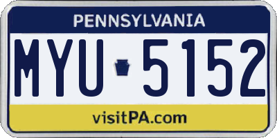 PA license plate MYU5152