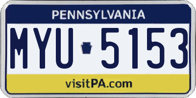 PA license plate MYU5153