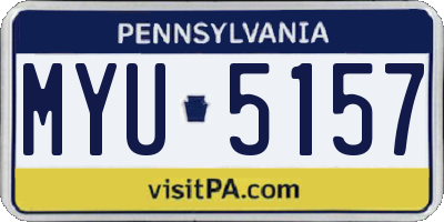 PA license plate MYU5157