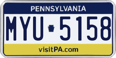 PA license plate MYU5158