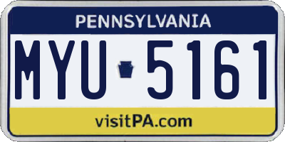 PA license plate MYU5161