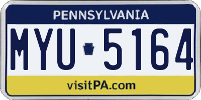 PA license plate MYU5164