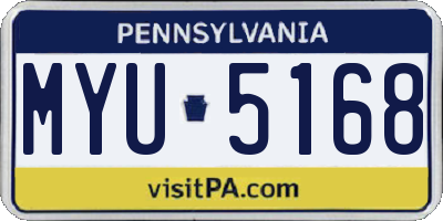 PA license plate MYU5168