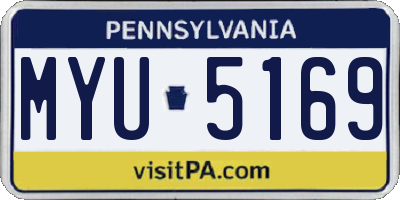 PA license plate MYU5169