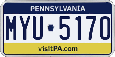PA license plate MYU5170