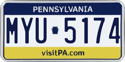 PA license plate MYU5174
