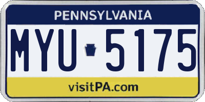 PA license plate MYU5175