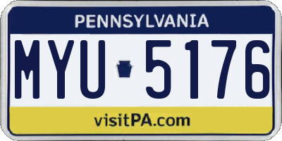 PA license plate MYU5176