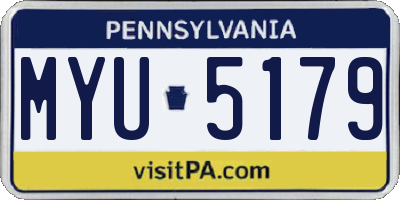 PA license plate MYU5179