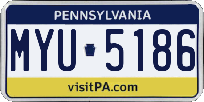 PA license plate MYU5186