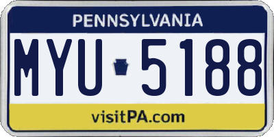 PA license plate MYU5188