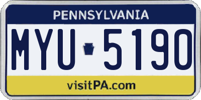 PA license plate MYU5190