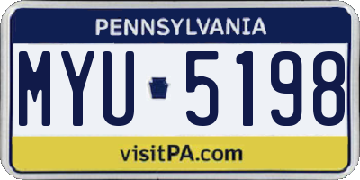 PA license plate MYU5198