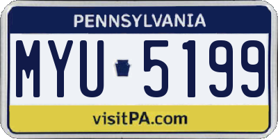 PA license plate MYU5199