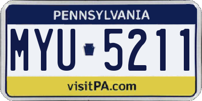 PA license plate MYU5211