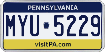 PA license plate MYU5229
