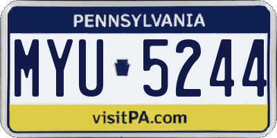 PA license plate MYU5244