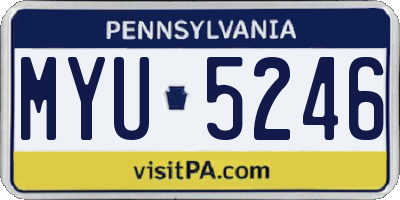 PA license plate MYU5246