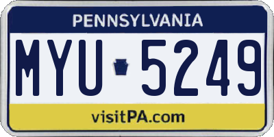 PA license plate MYU5249