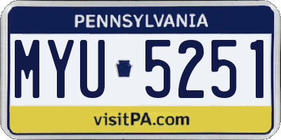 PA license plate MYU5251
