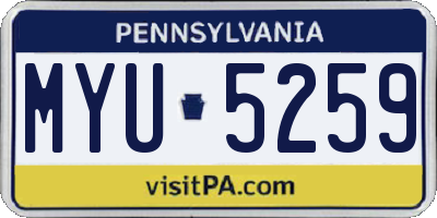 PA license plate MYU5259