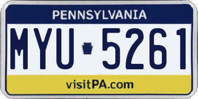 PA license plate MYU5261