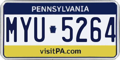 PA license plate MYU5264
