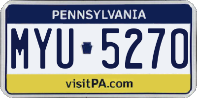 PA license plate MYU5270