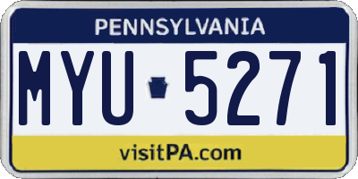 PA license plate MYU5271