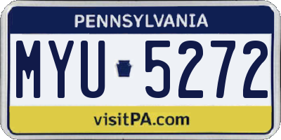 PA license plate MYU5272