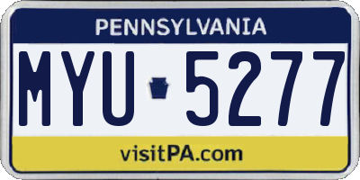 PA license plate MYU5277