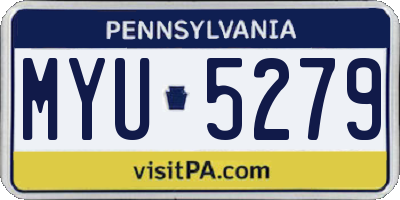 PA license plate MYU5279