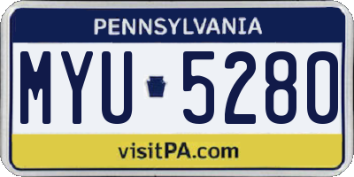 PA license plate MYU5280