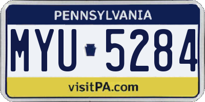 PA license plate MYU5284
