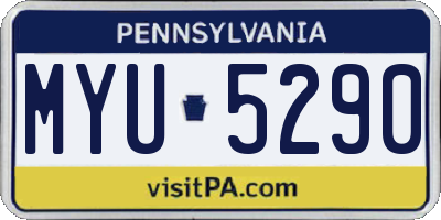 PA license plate MYU5290