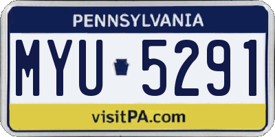 PA license plate MYU5291