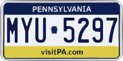 PA license plate MYU5297